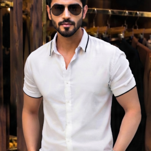 RIB HALF SHIRT