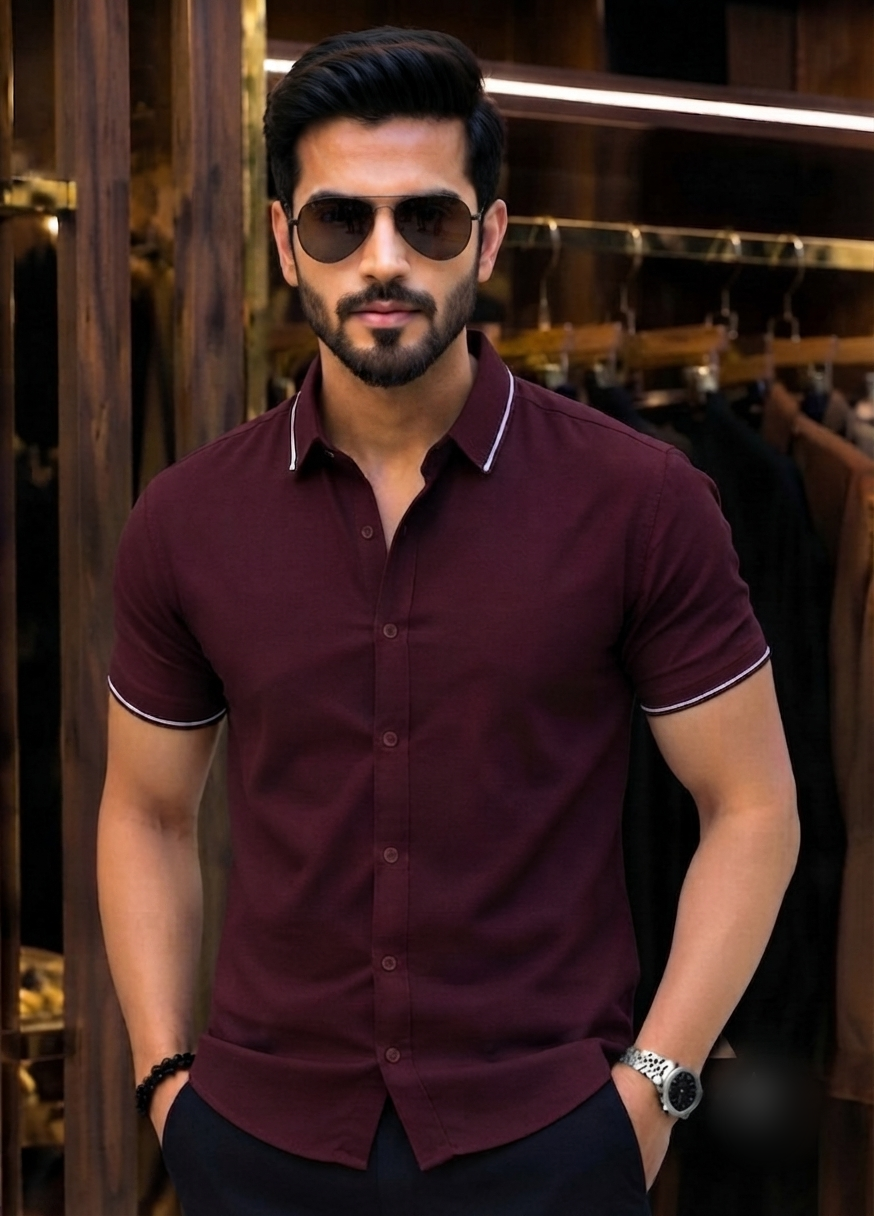 RIB HALF SHIRT